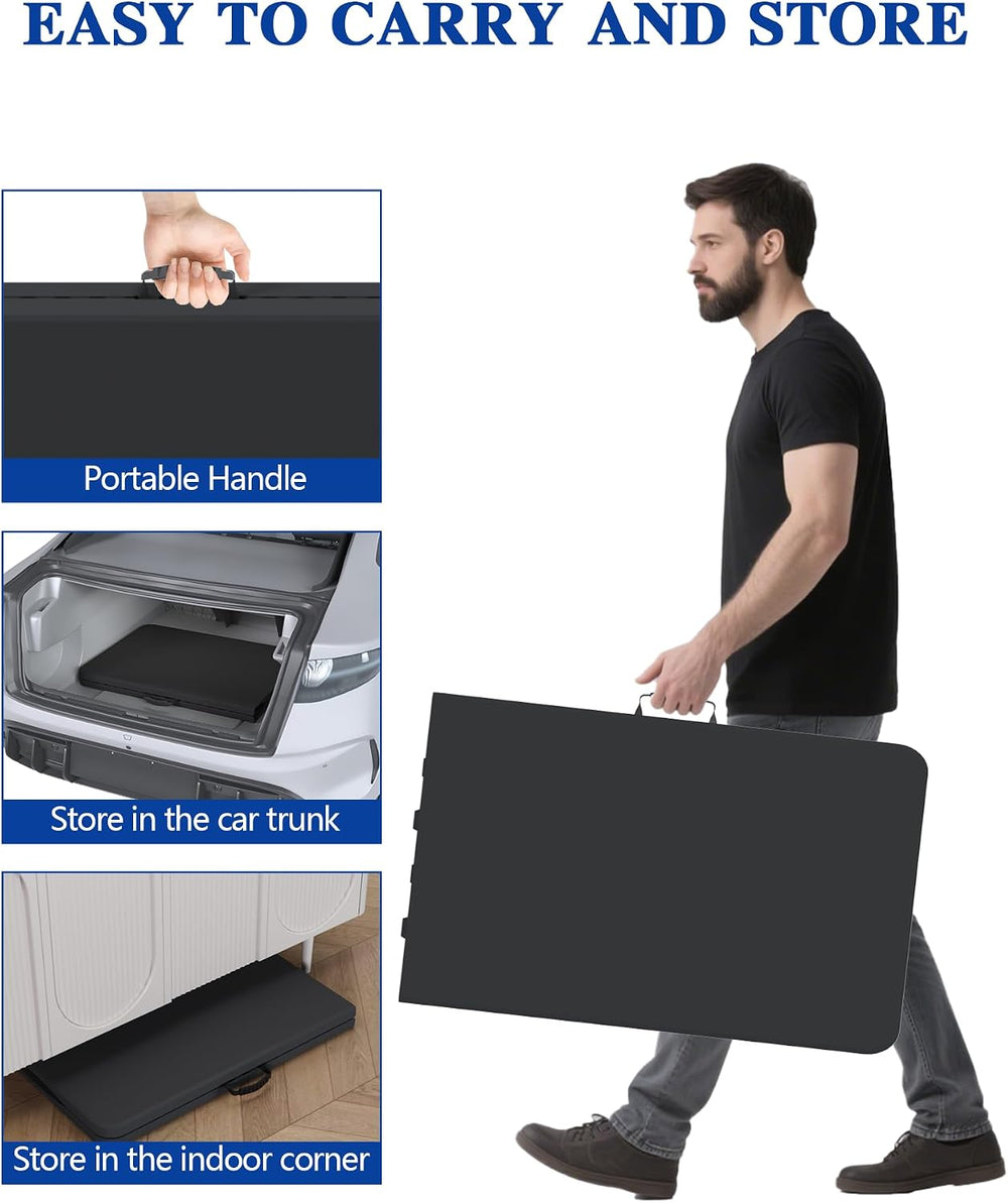 2 Pack 4FT Black Folding Table for Outdoor, 4 Foot Picnic Tables No Assembly ...