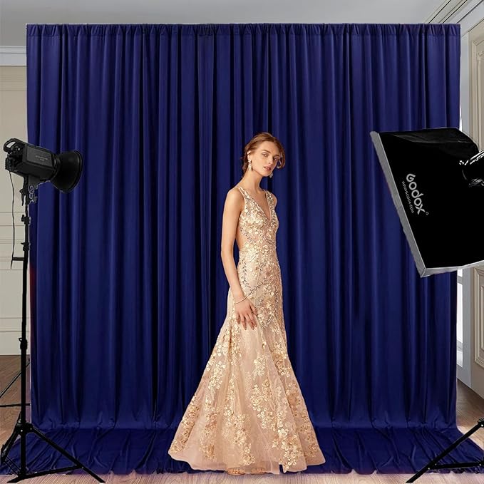 10 x 10 Feet Royal Blue Backdrop Curtain for Partie, Background Curtains for ...