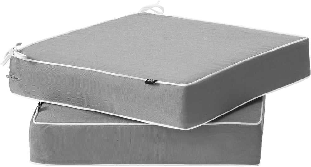 PNP FKJP Outdoor Chair Cushions 20x20x4 Inch Set of 2, Light Gray