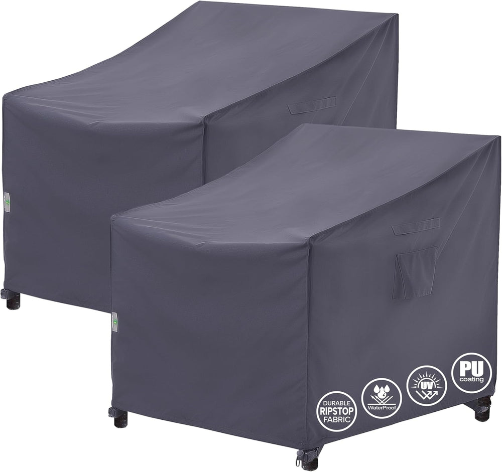 F&J Outdoors Patio Chair Covers, Grey, 33" W x 36" D x 36"...