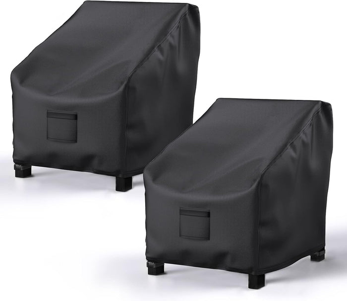 2 Pack Outdoor Patio Chair Covers Waterproof 38"Wx31"Dx29"H, Black