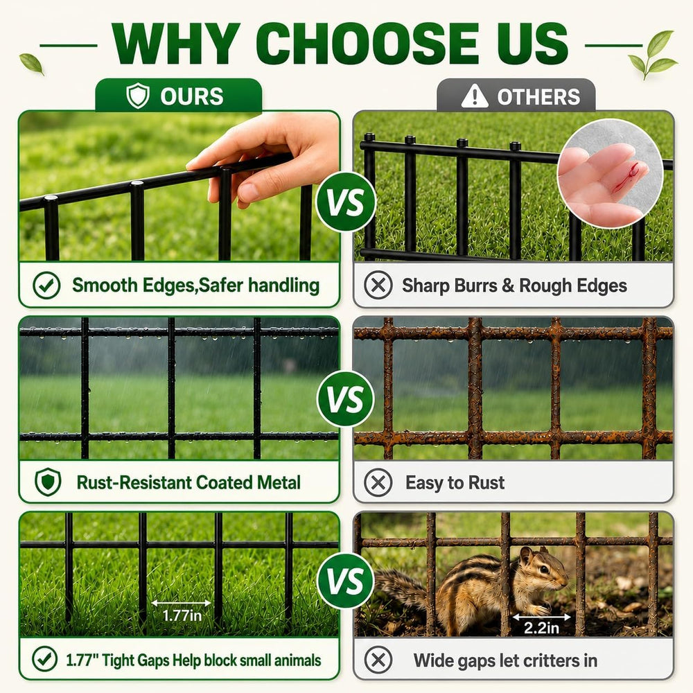 Animal Barrier Fence, 42.5ft x 13in, 30 Panels No Dig Garden Fence for Dogs