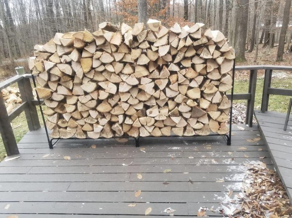 Rocky Mountain Goods 8 ft Firewood Rack - Outdoor/Indoor Wood Storage - Heavy...