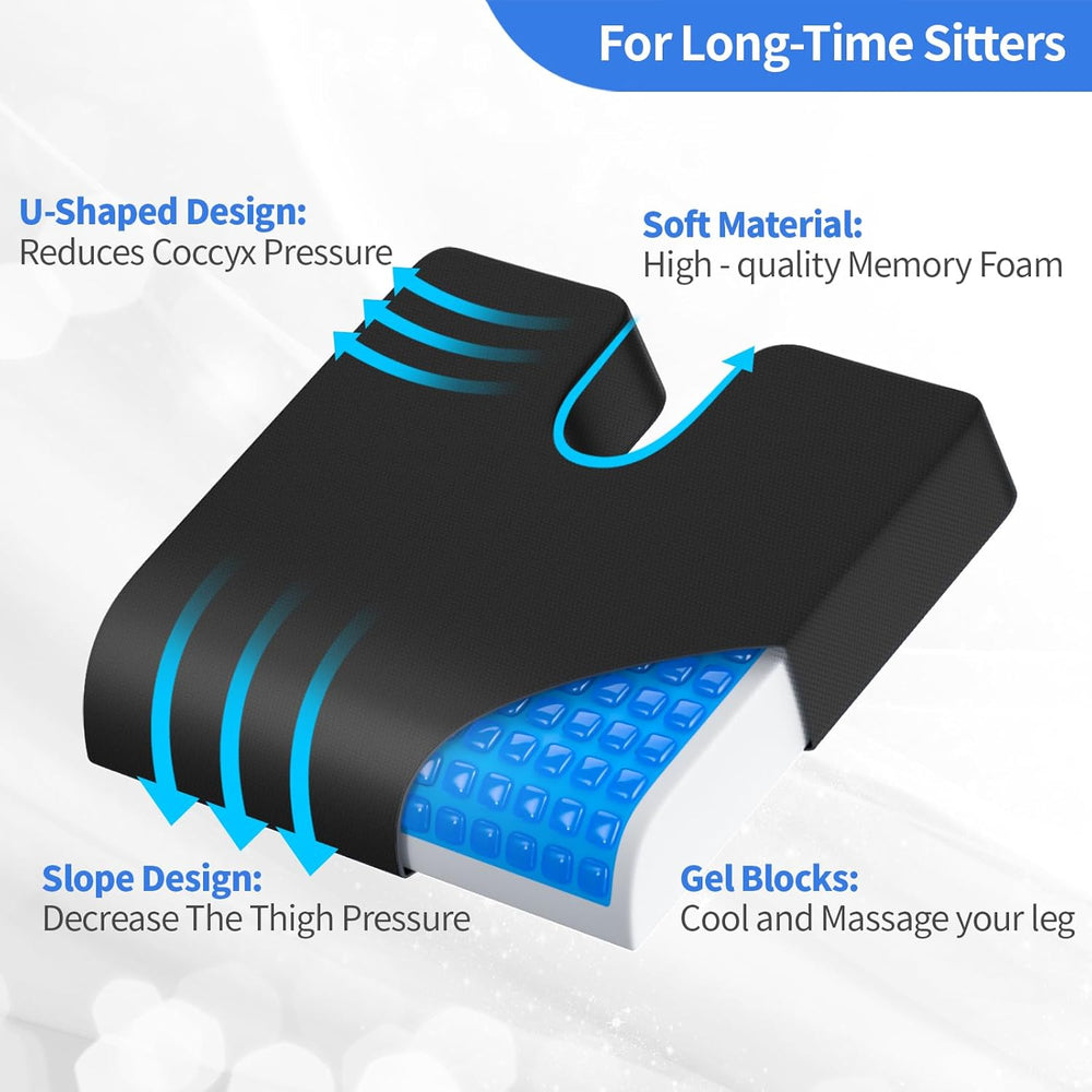 Wheelchair Cushions, 18''x16''x 3'' Gel Wheelchair Se...