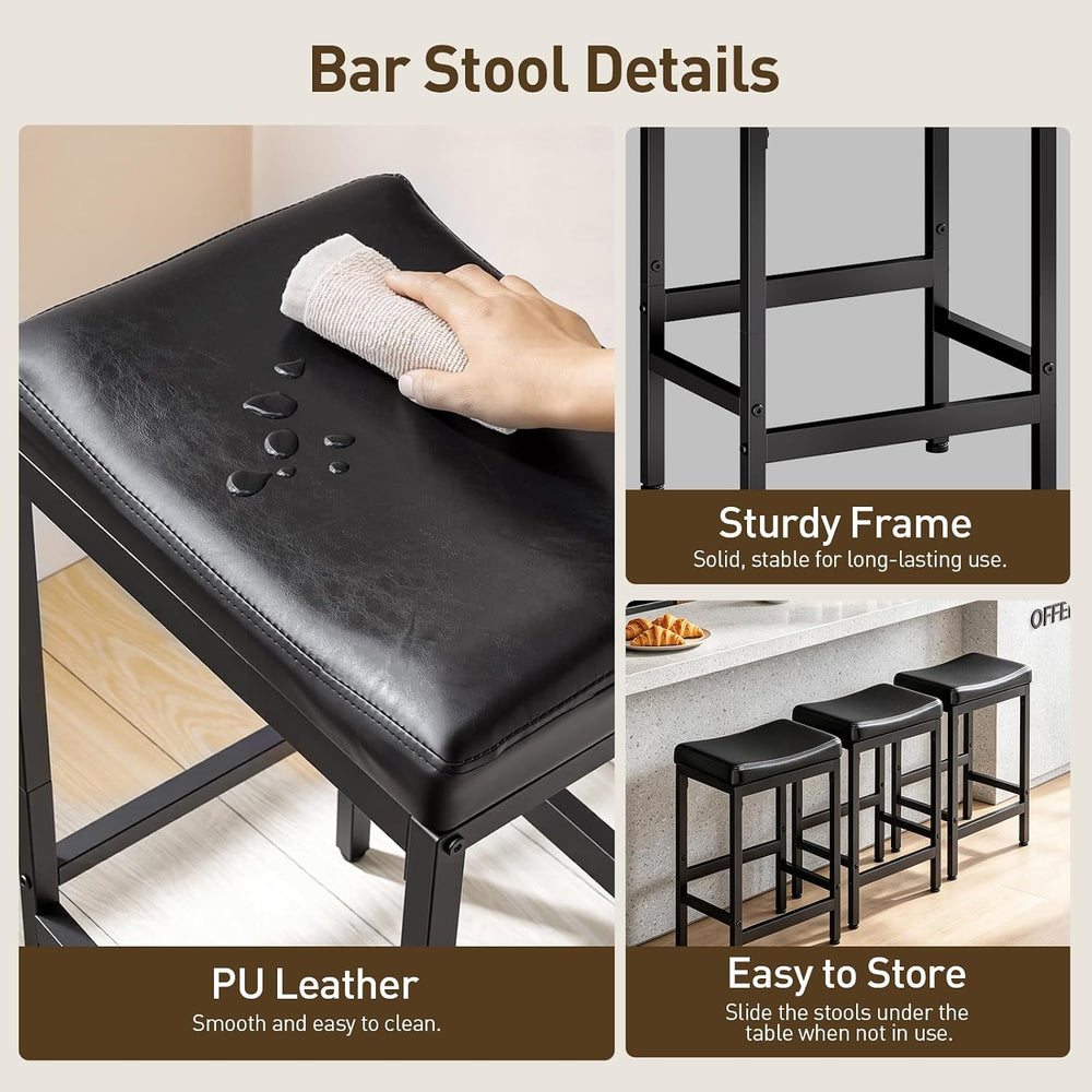 RALGEND Bar Stools Set of 2, Counter Height Stools, Kitchen Stools