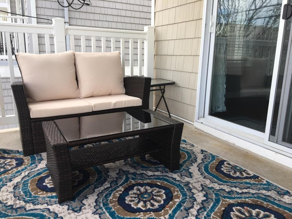 Patio Cushion Covers Replacement 24x24x4, 24x22x4, Tan, 4Pcs