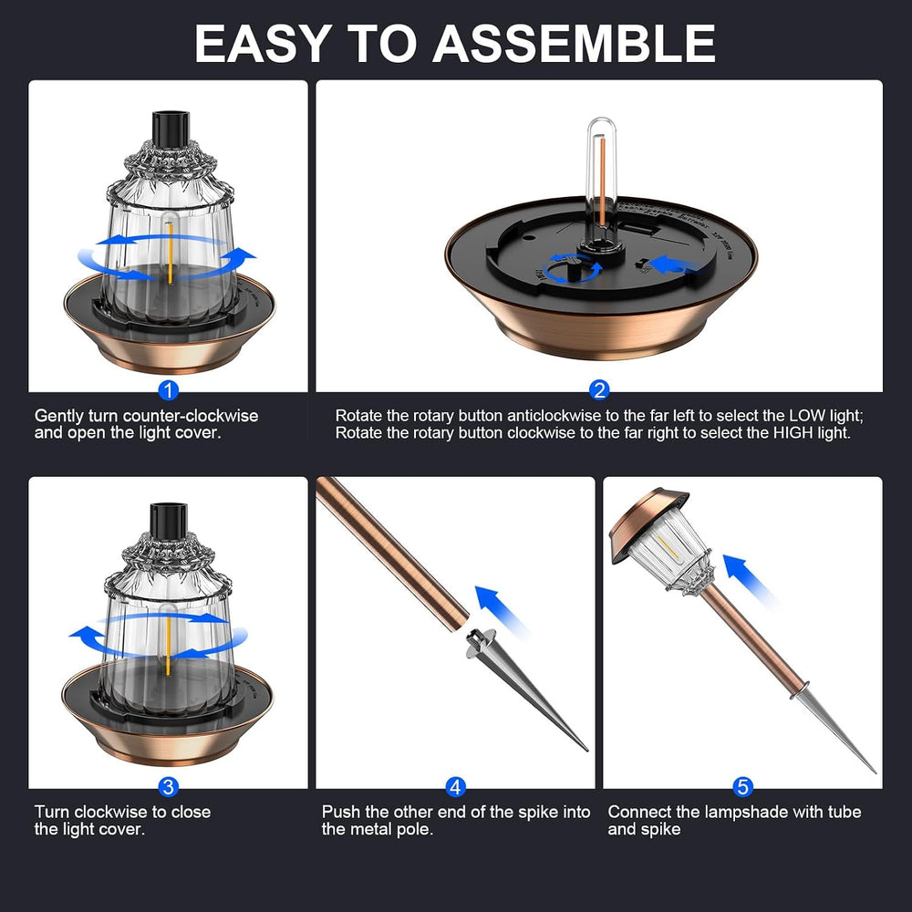 XMCOSY+ Solar Pathway Lights Outdoor, 6 Pack Solar Light Outdoor Waterproof