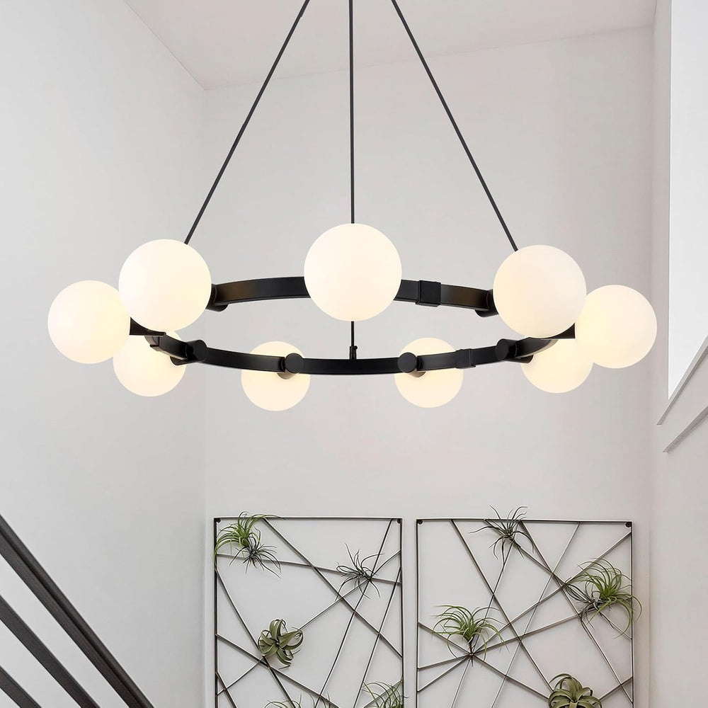 9-Light Modern Chandelier for Dining Room, Sputnik Ceiling Light Fixture with...
