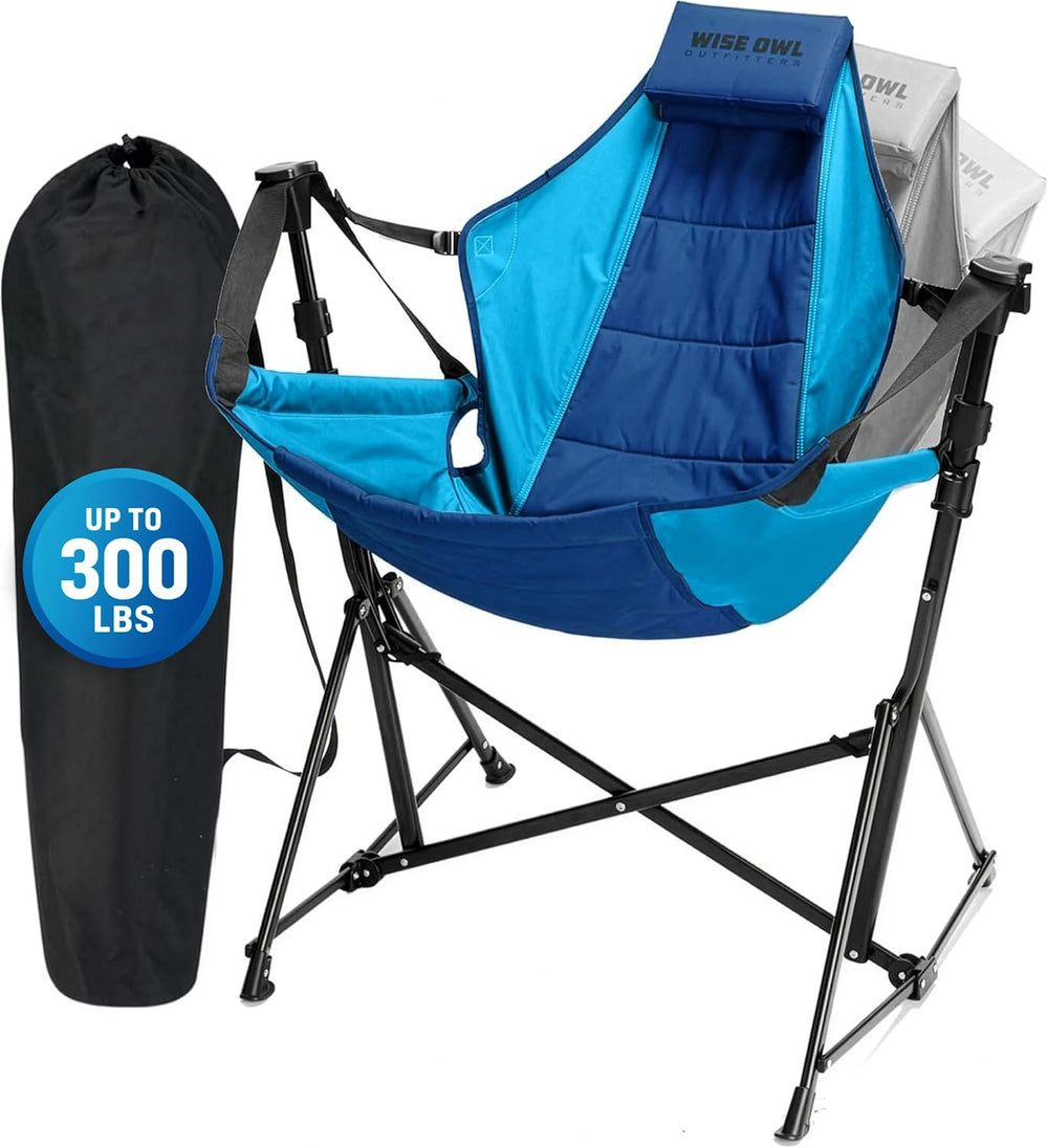 Wise Owl Outfitters Hammock Camping Chair for Adults, Adjustable, Blue