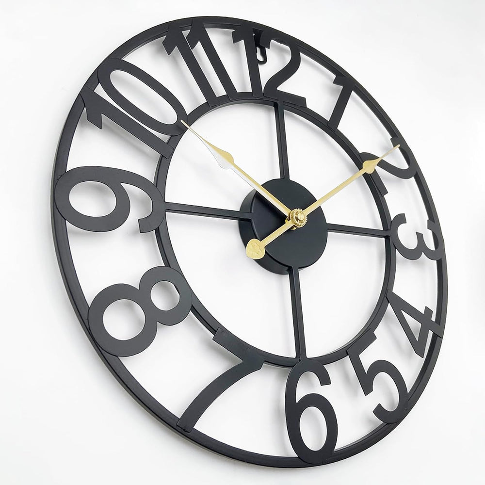 Large Outdoor Clock, Patio Decorative Wall Clock Silent Non Ticking Battery O...