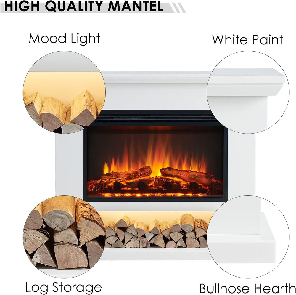 LegendFlame® Camille Electric Fireplace with 39.5" Mantel Surround and J...
