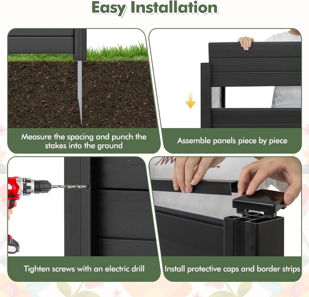 GIANTEX No-Dig Air Conditioner Fence, 2 Panels, 48''W x 48''H...
