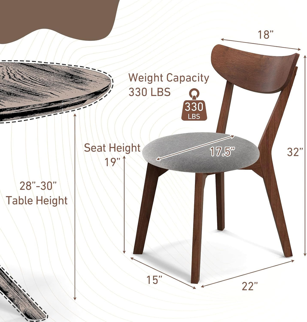 NAFORT Dining Chairs Set of 2, Modern Fabric Upholstered Dining Room Chairs, ...