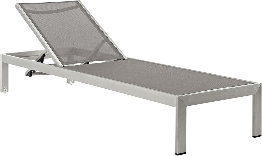 Modway Shore Aluminum Textilene® Mesh Outdoor Patio Four Poolside Chaise Loun...