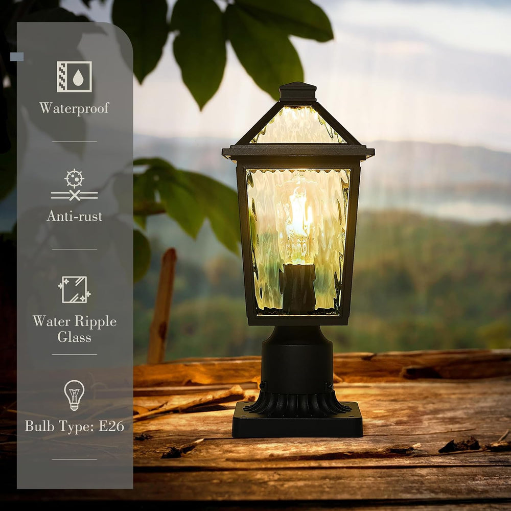 zeyu 13.4 Inch Outdoor Patio Post Lighting, Exterior 2 Pack Post Light Fixtur...