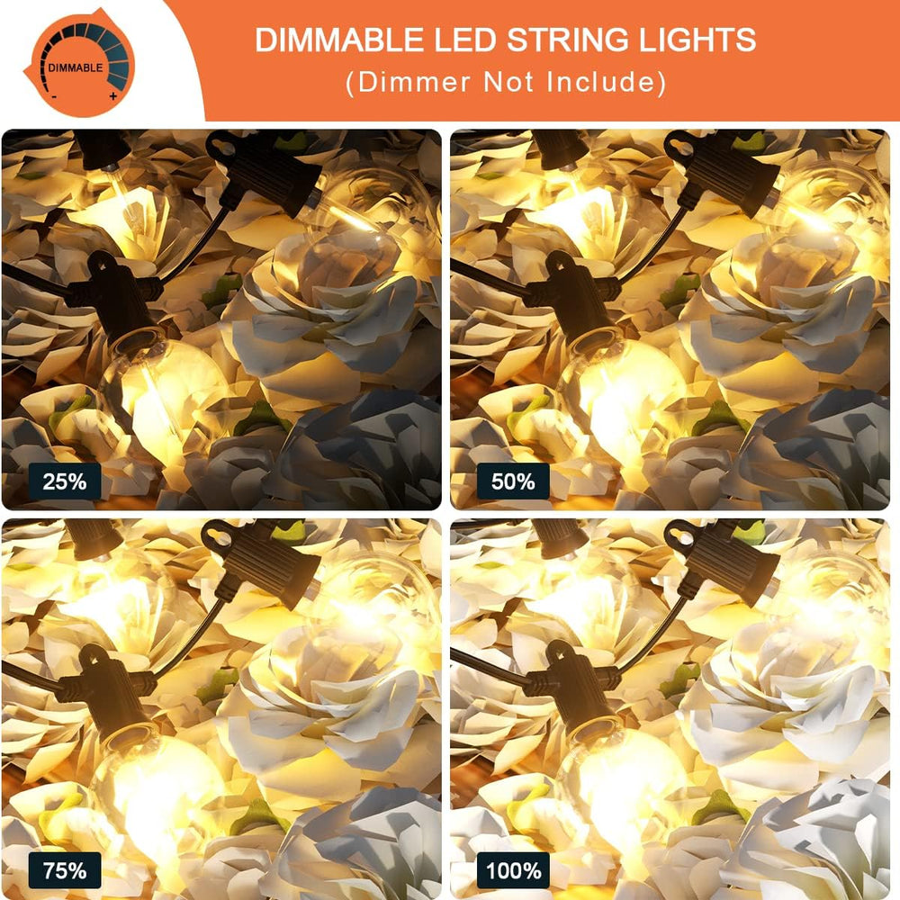 Kawaya G40 Outdoor String Lights 240FT IP65 Waterproof 2700K Patio Light