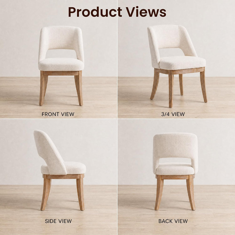 COLAMY Dining Chairs Set of 4, Mid-Century Modern Upholstered Fabric Dining R...