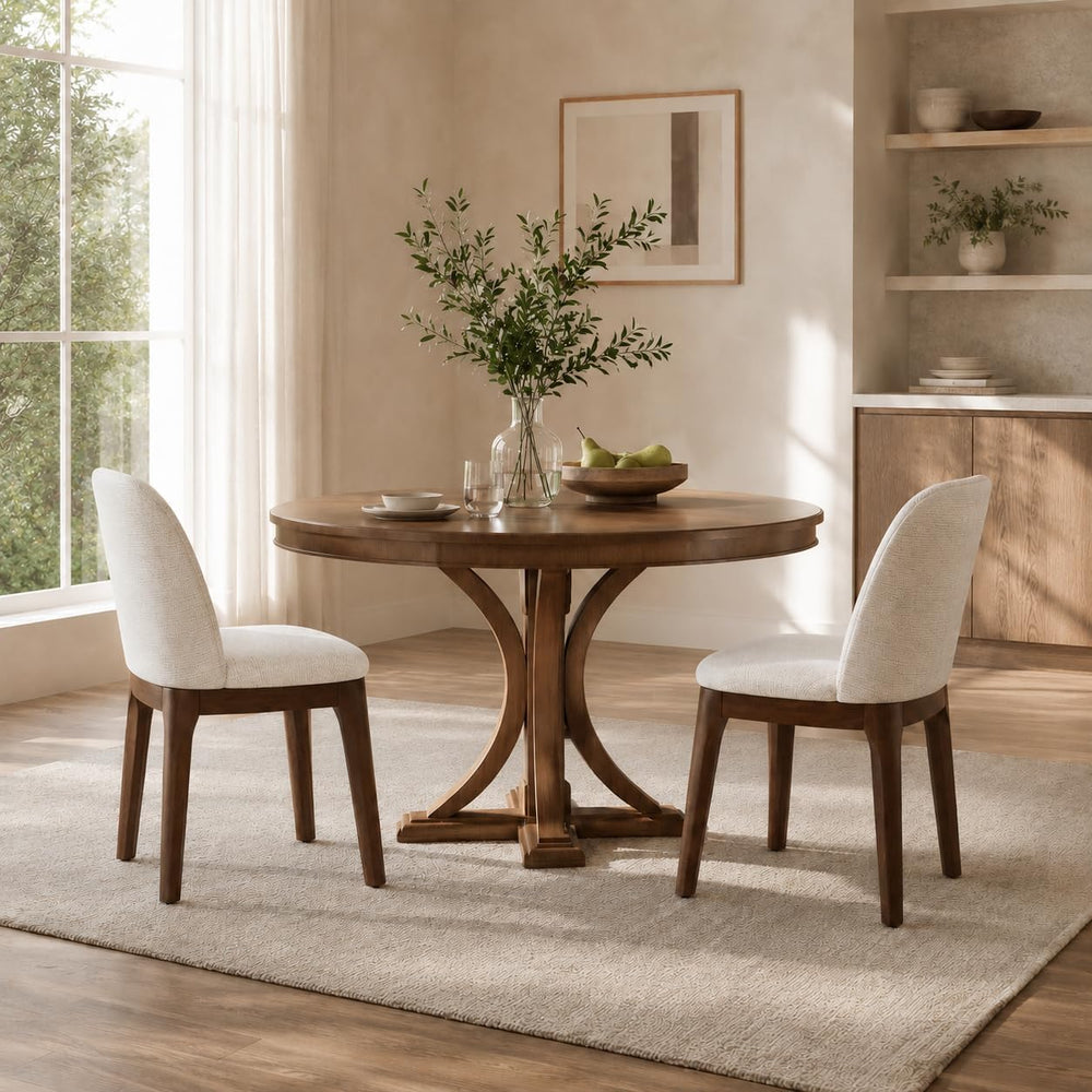 MALOL Wooden Dining Chairs Set of 2, Upholstered Kitchen & Dining Room Ch...