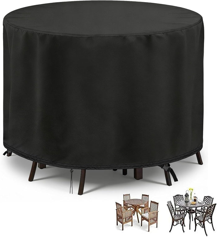 POMER Round Patio Furniture Set Cover,Outdoor Round Table Cover 72"D x 43"H