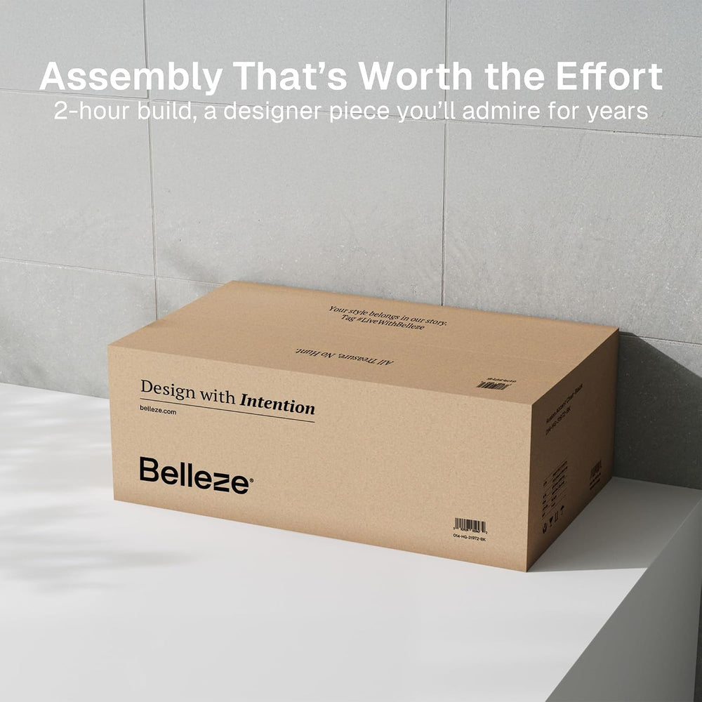 BELLEZE Astorga 58" TV Stand with 23" Electric Fireplace - Grey Wash