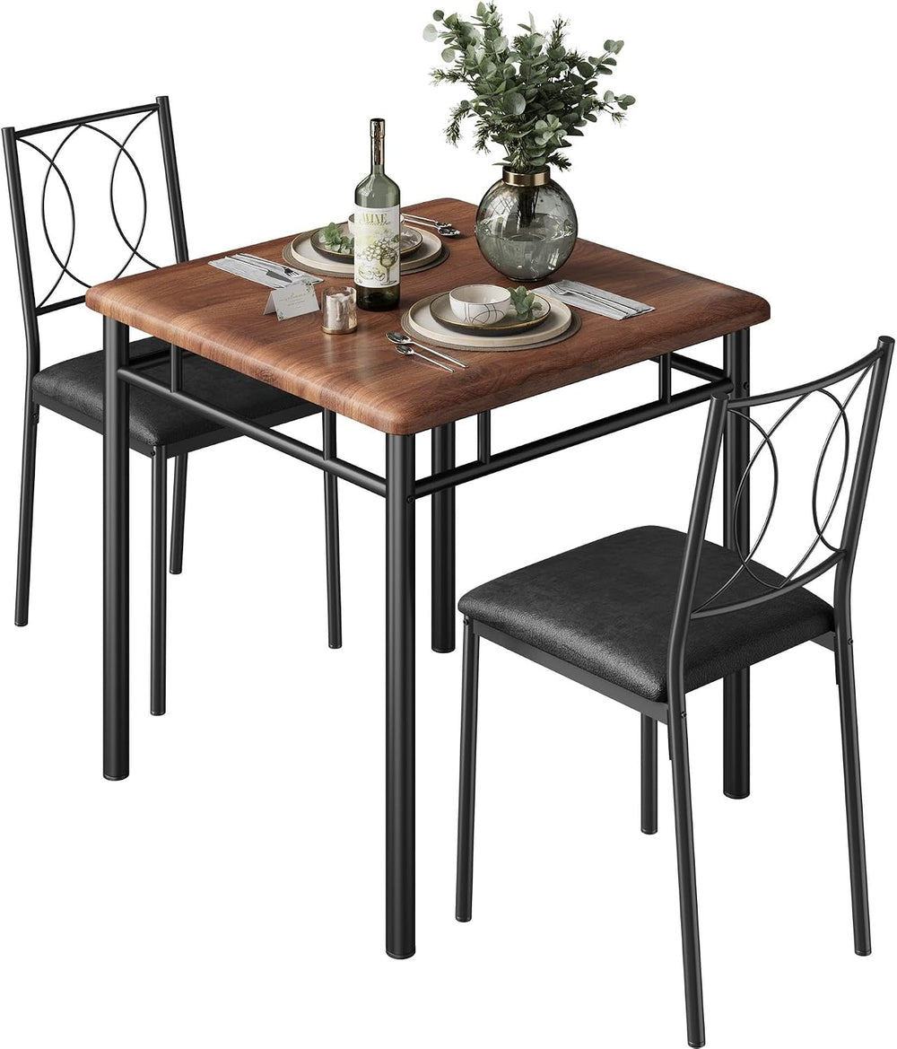 Garvee Dining Table Set for 2, Small Kitchen Table with Upholstered Chairs