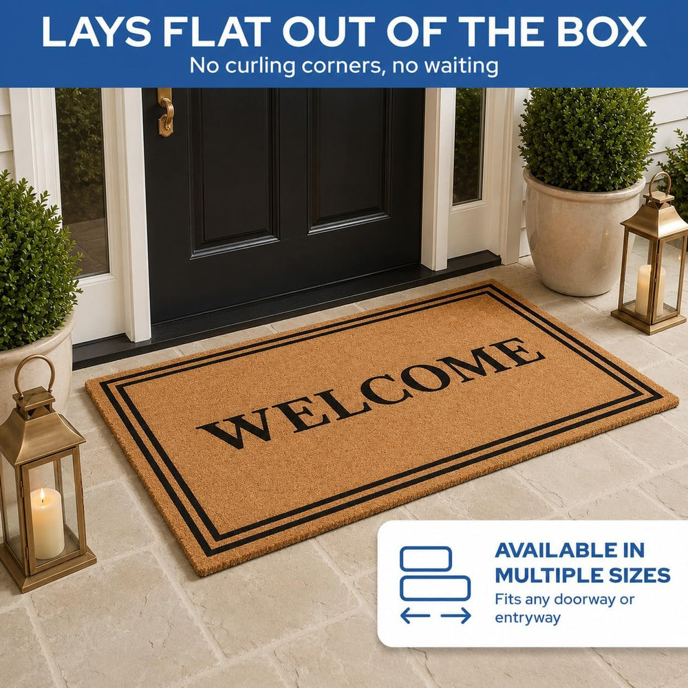 Barnyard Designs Natural Coco Coir Non-Slip Doormat (30x48, Welcome)