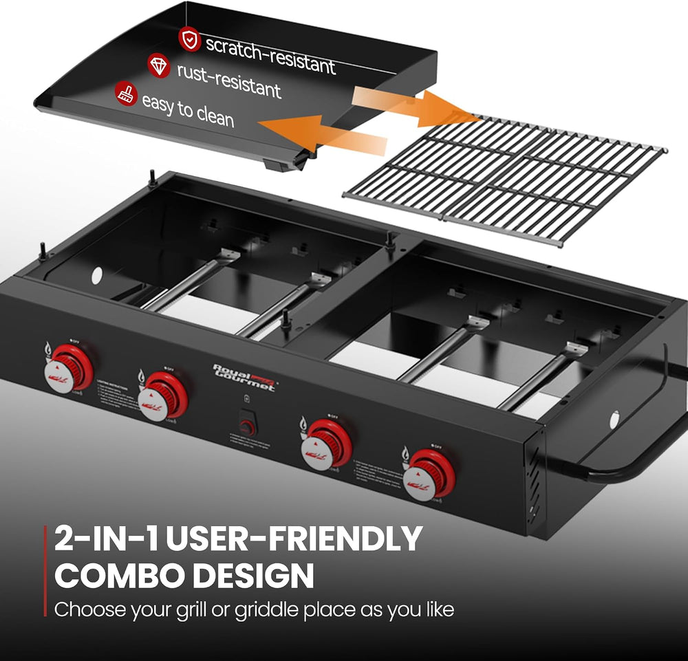 Royal Gourmet GD4002T 4-Burner Tailgater Grill and Griddle Combo