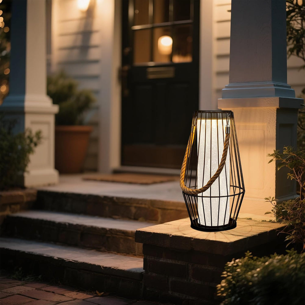 pearlstar Large Solar Lanterns Outdoor Waterproof-Heavy Duty Metal Hanging Li...