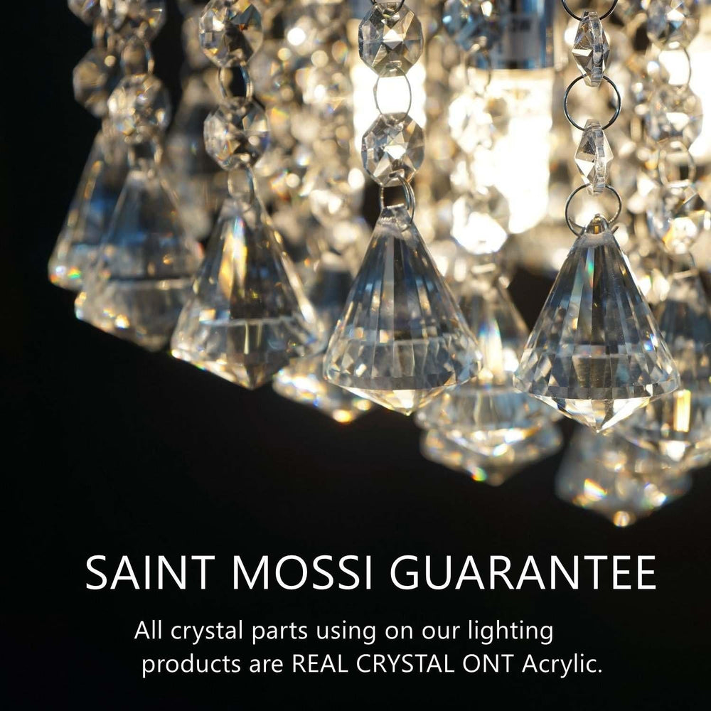 Saint Mossi Chandelier Modern K9 Crystal Raindrop Chandelier Lighting Flush m...