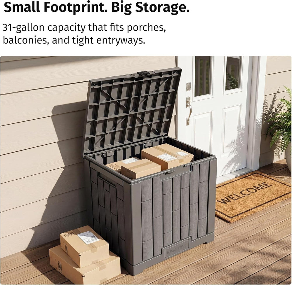 EAST OAK Outdoor Storage Box, 31 Gallon 2 Pack Deck Box Indoor and Outdoor Us...