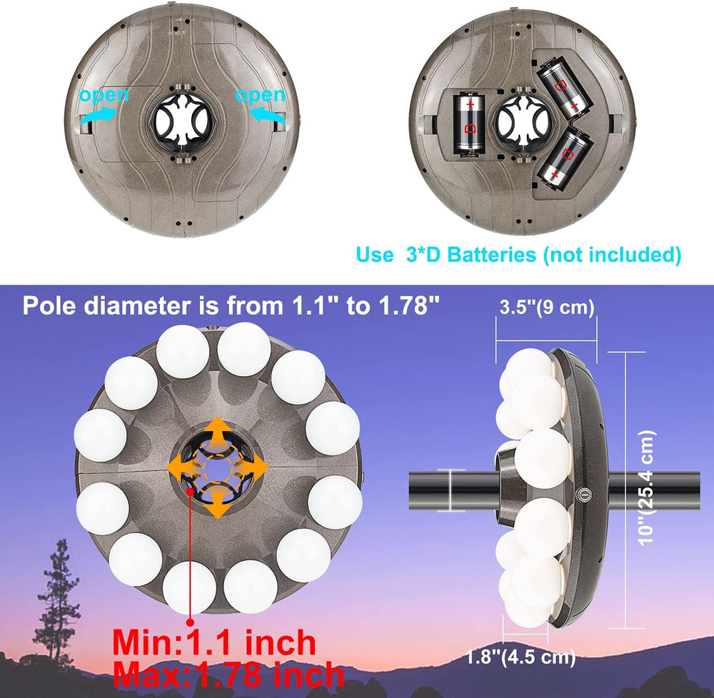 BIGMONAT Patio Umbrella Light Outdoor with RF Remote Controll/Hanging Lights ...