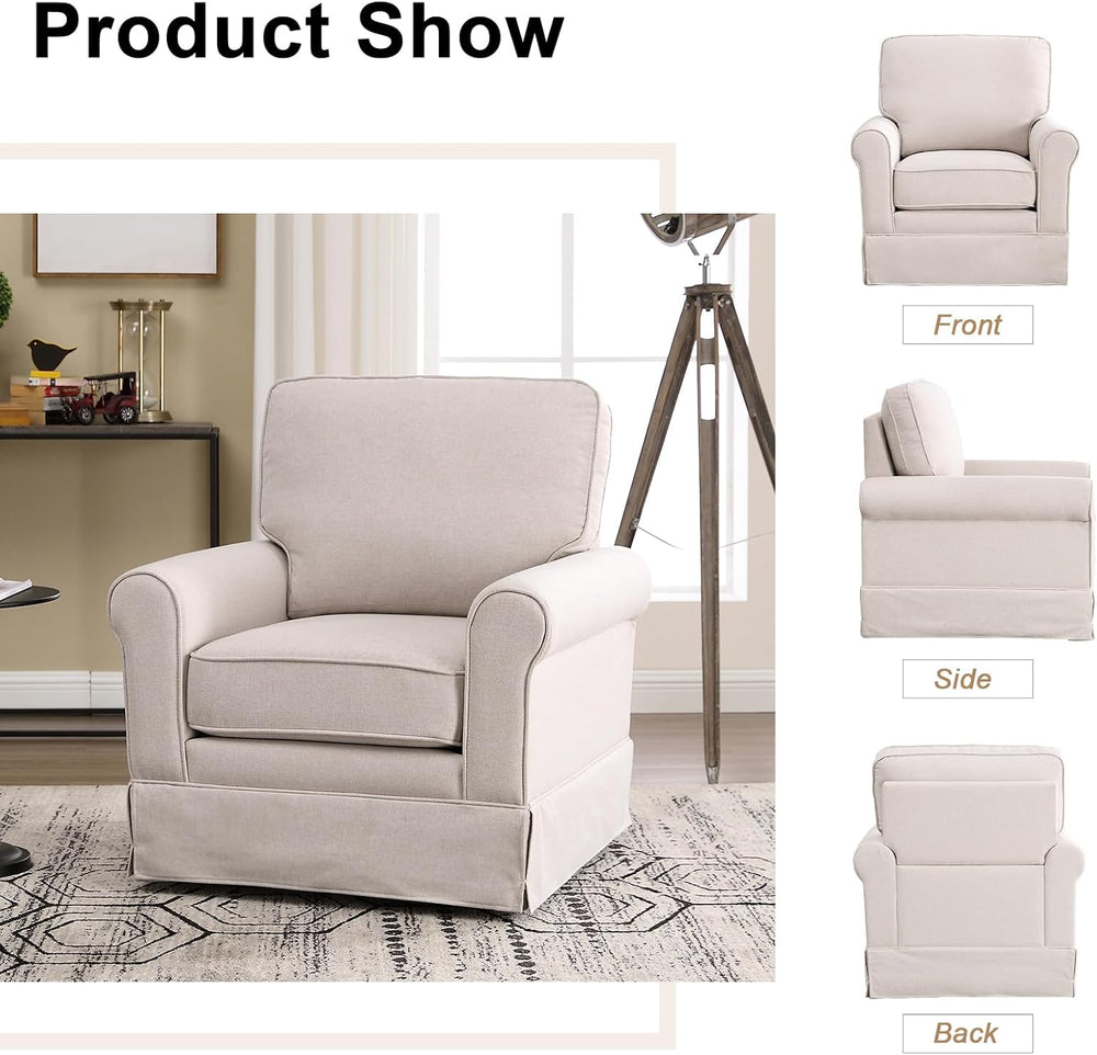 INZOY Swivel Accent Chair Set of 2 Mid Century Modern Chair, Comfy Swivel Bar...