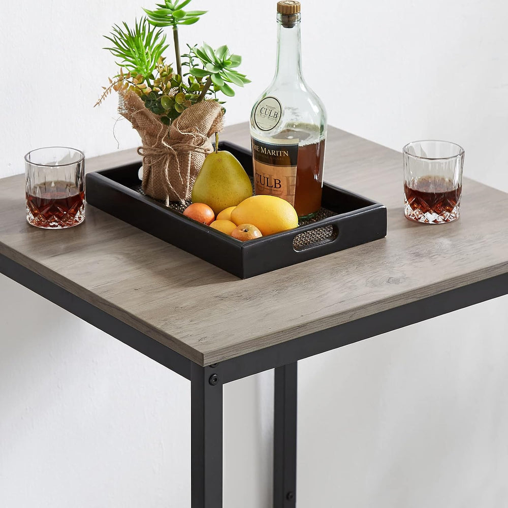 CALABASH 3-Piece Bar Table and Chairs Set for Small Space, Bar Set with Squar...