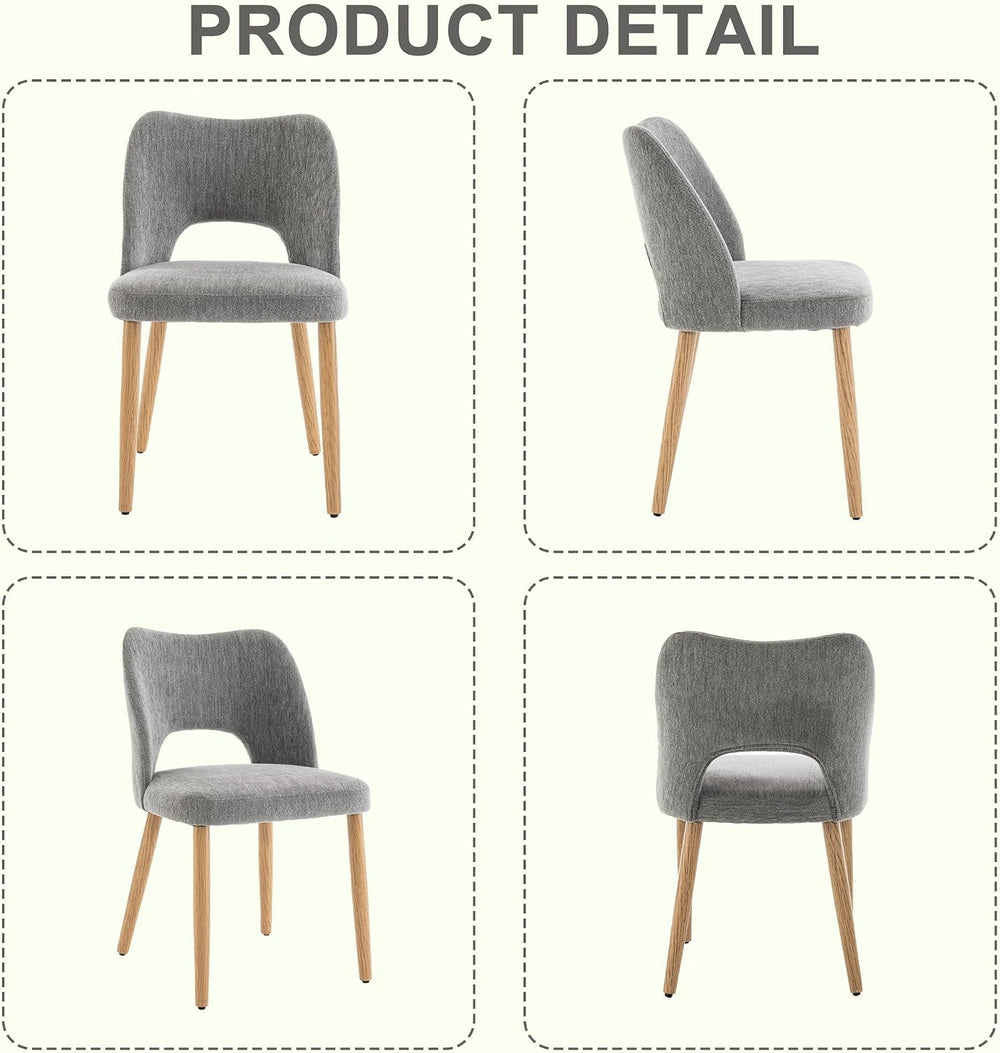 Modern Dining Chairs Set of 2, Upholstered Fabric Kitchen Chairs with Butterf...