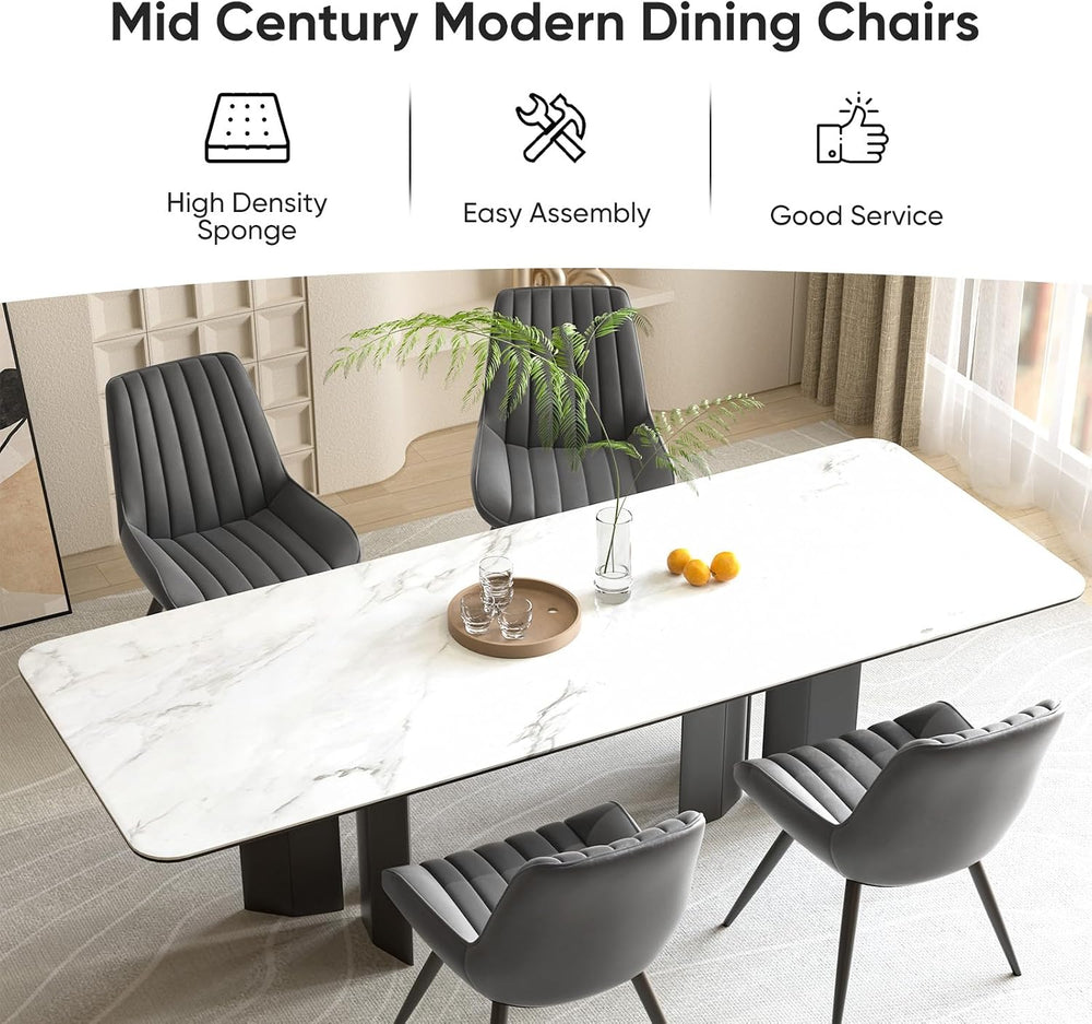 Nalupatio Modern Dining Chairs Set of 4, Comfy Dining Room Chairs with Thick ...