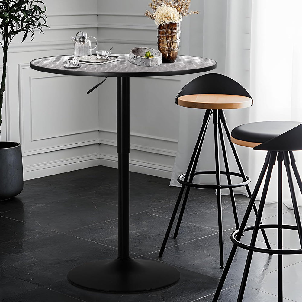 Athena Collection Bar Table Modern Round Cocktail Table Height Adjustable, Ta...