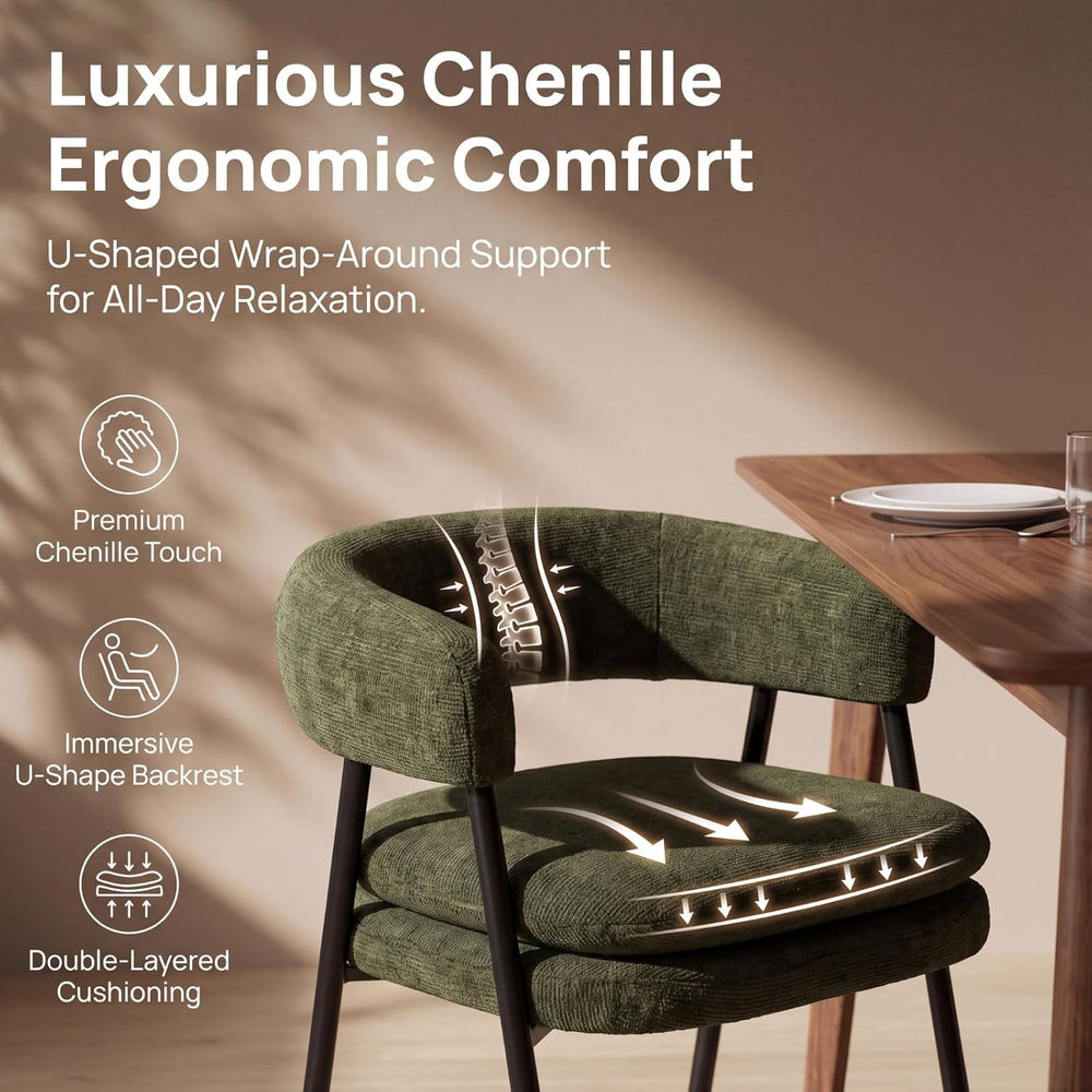 EALSON Upholstered Dining Chairs Set of 6 Modern Fabric Dining Room Chairs wi...