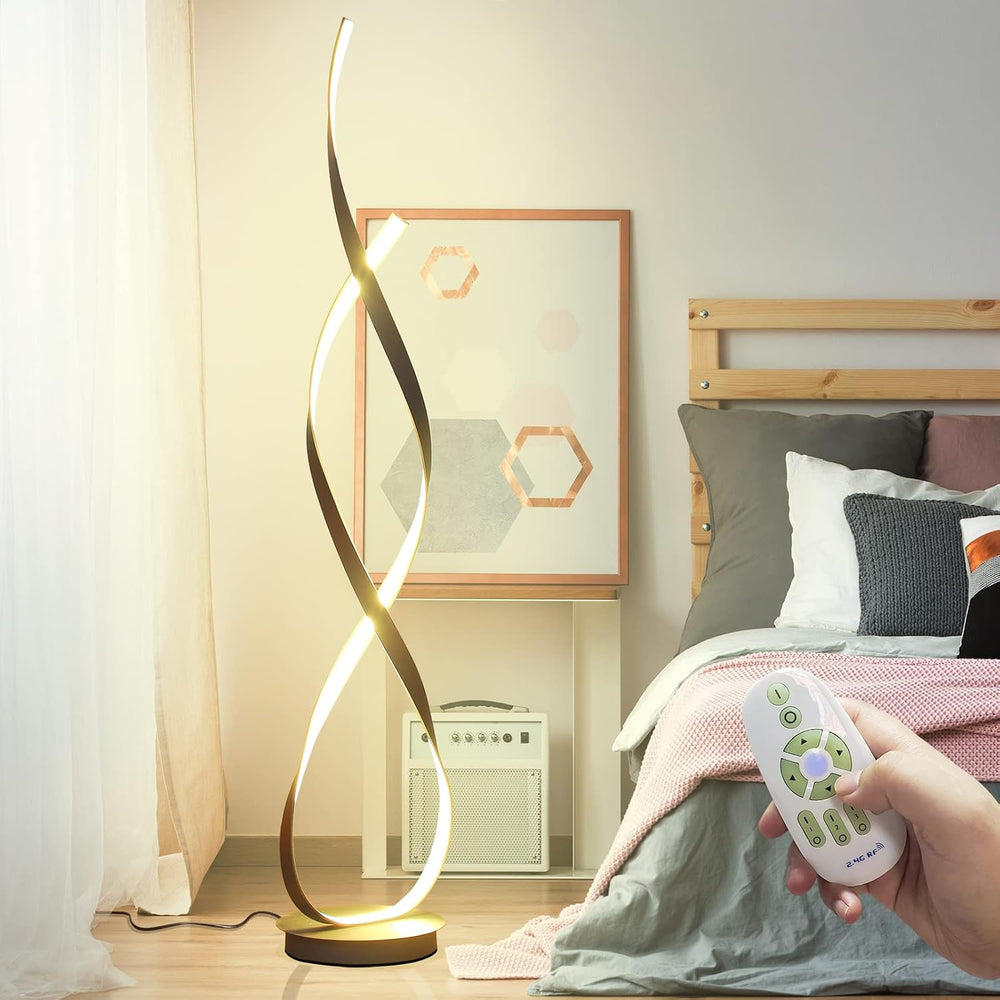 40W 4000LM 54.3 inches Black Floor Lamp for Living Room Bedroom with 3 Color ...