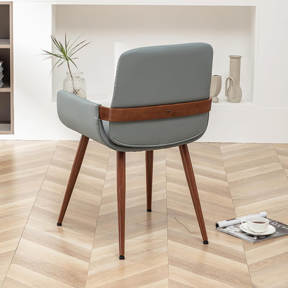 LUNLING Mid Century Modern Faux Leather Dining Room Chairs,Upholstered Seat M...