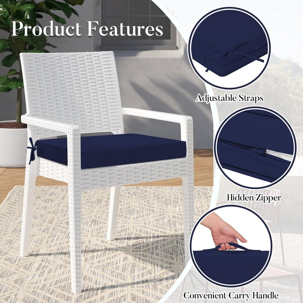 Basic Beyond Outdoor Chair Cushions for Patio Furniture, Waterproof Outdoor S...