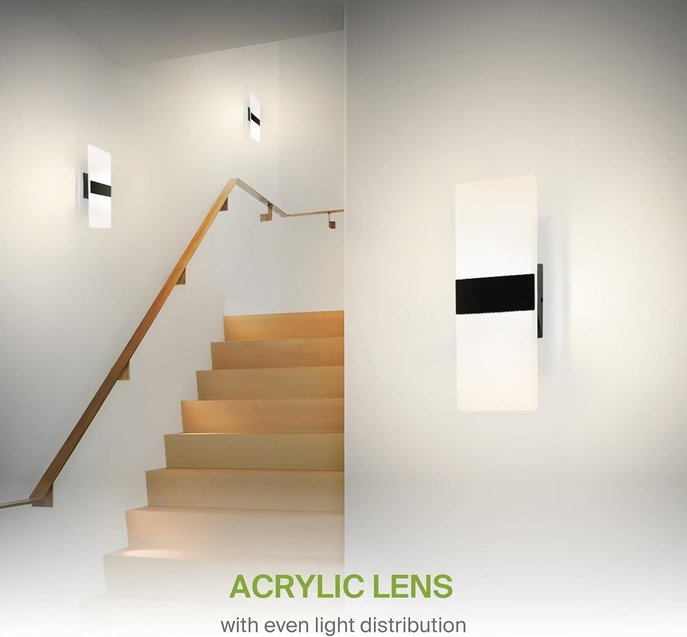 ASD 14 Inch Indoor LED Wall Sconce - 24W 2700K-5000K Dimmable Black Wall Scon...