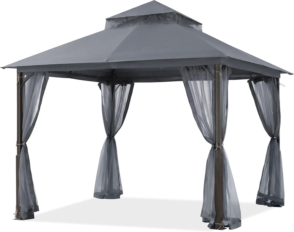 ABCCANOPY Outdoor Patio Gazebo 9x9 with Mosquito Netting, Dark Gray