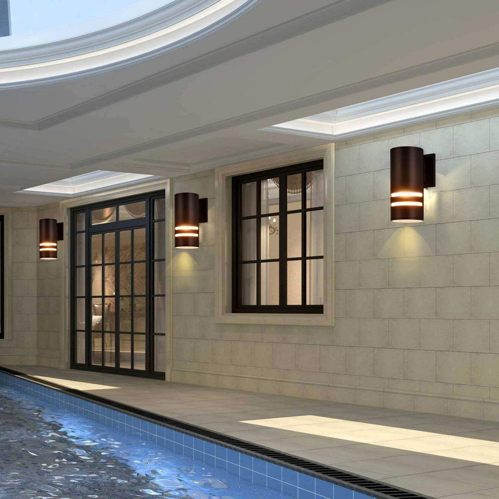 rosykite Brown Outdoor Wall Sconce, Modern Patio Exterior Light Fixture