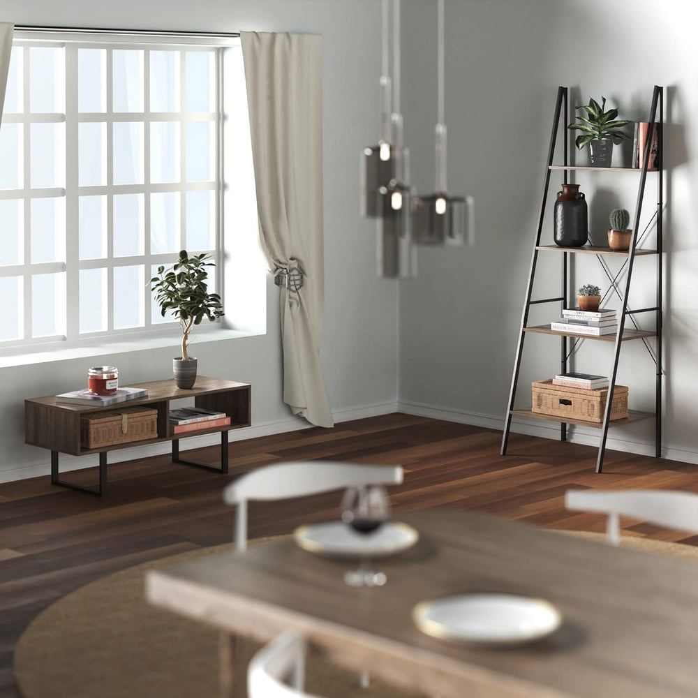 ClosetMaid Rectangular Wood Coffee Table with Storage Shelves, Narrow, 39.45&...