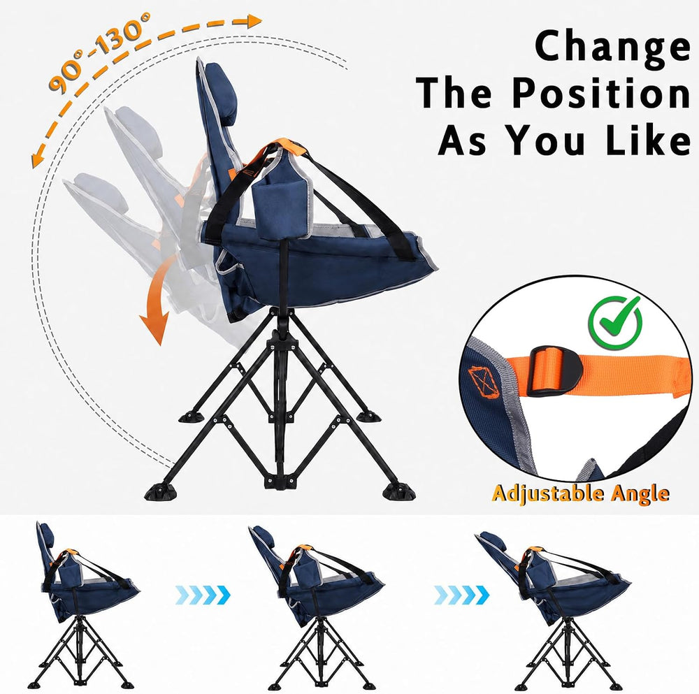 Romswi 1 Pcs Hammock Chair, Oversized Portable Folding Swinging Chair with Ad...
