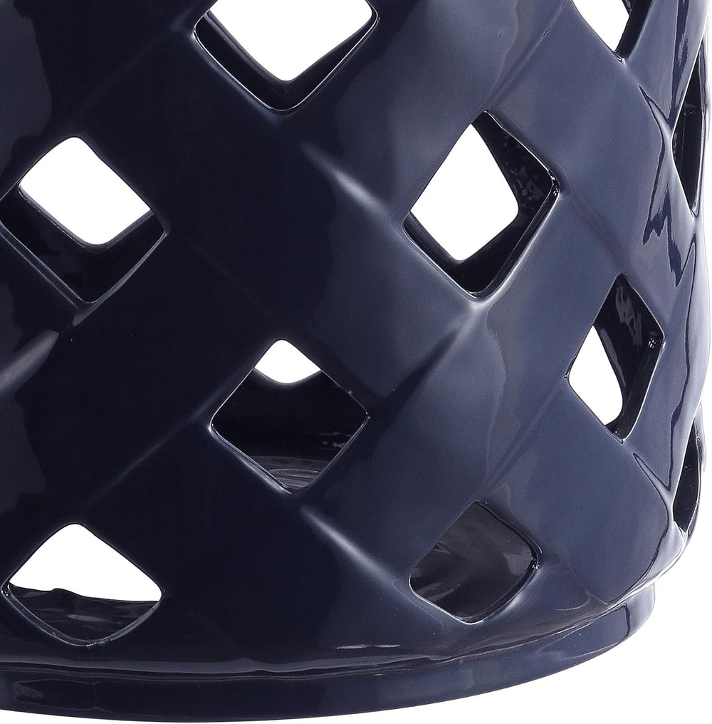 Safavieh ACS4574A Home Betli Navy Ceramic Lattice 17-inch Indoor/Outdoor Side...