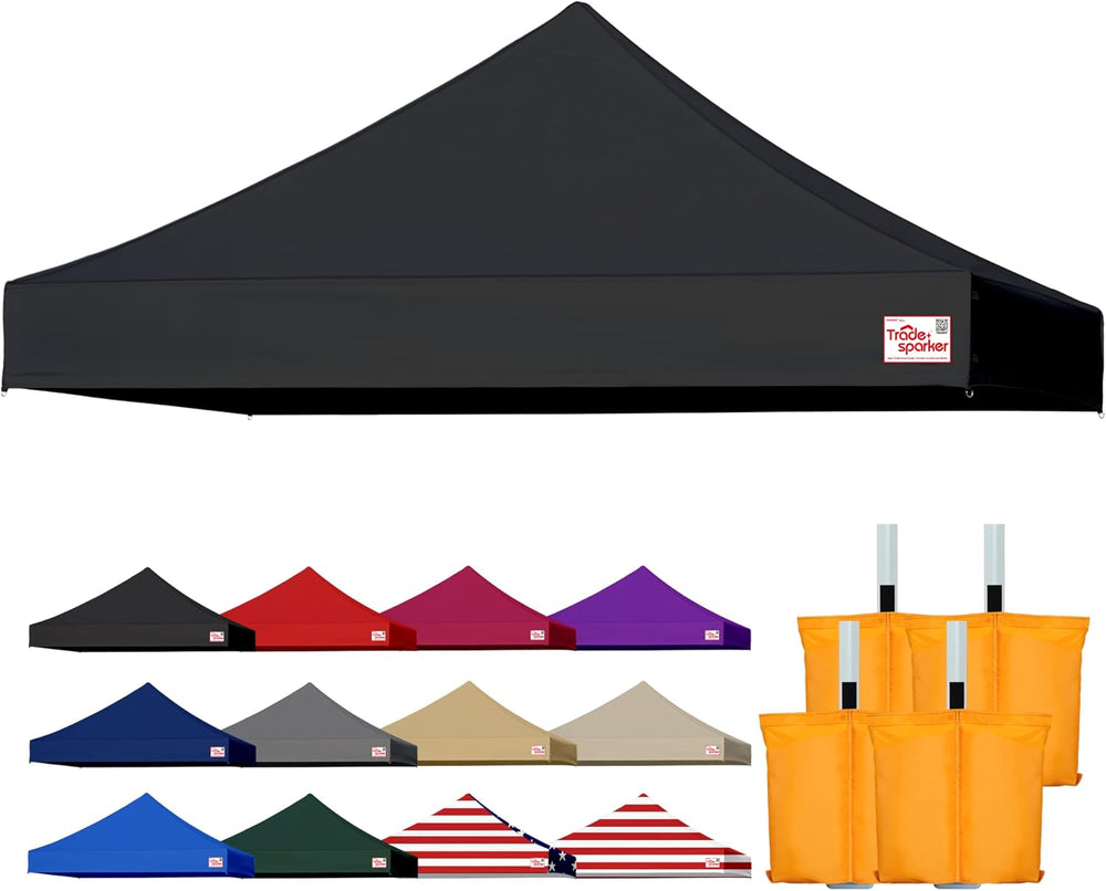 Tradesparker 10x10 Commercial Pop Up Canopy Replacement Top-Windproof D-Rings...