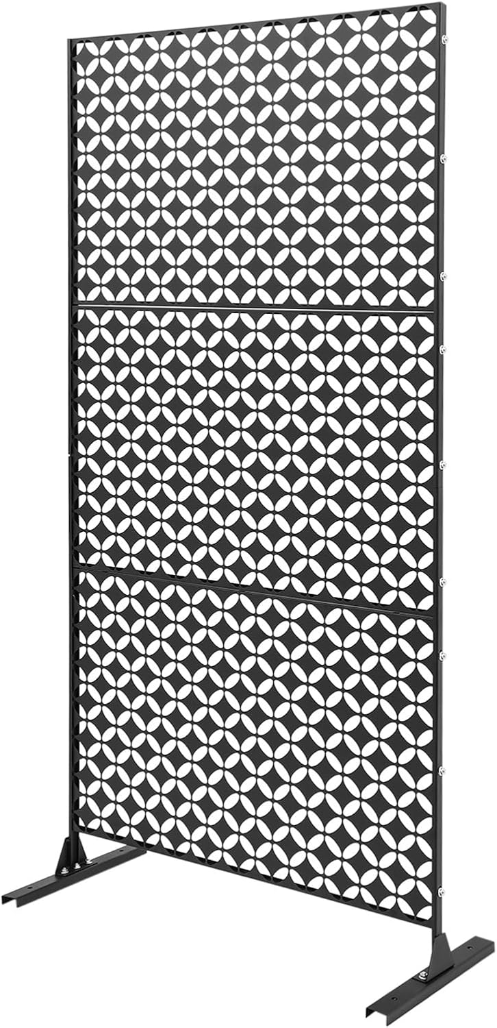 Outdoor Privacy Screen, 3 ft W x 6 ft H Metal Decoative Privacy Screen Panel ...