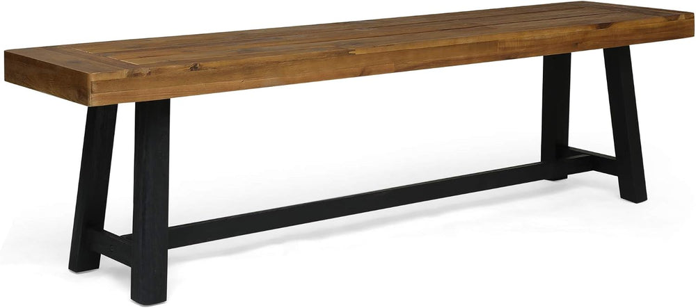 Christopher Knight Home Toby Outdoor Acacia Wood Bench, Sandblast Teak Finish...