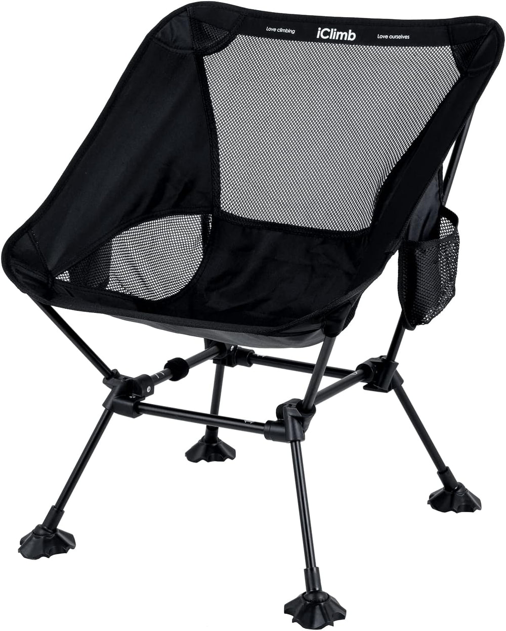 iClimb Ultralight Compact Folding Anti-Sinking Chair, Black